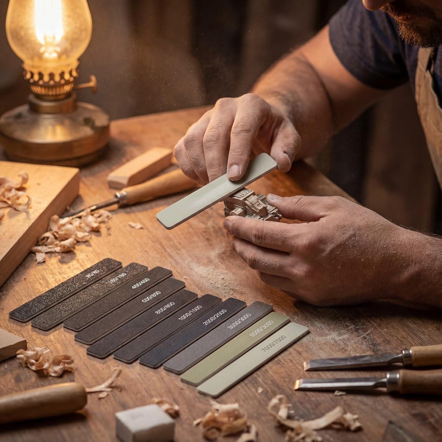 Comprehensive 20 Pcs Sanding Sticks Set with Multiple Grit Options for Crafters