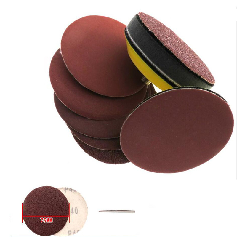 75mm 3″ Sanding Discs Grit 40 – 1000 Orbital Sander Pads Hook & Loop Sandpaper