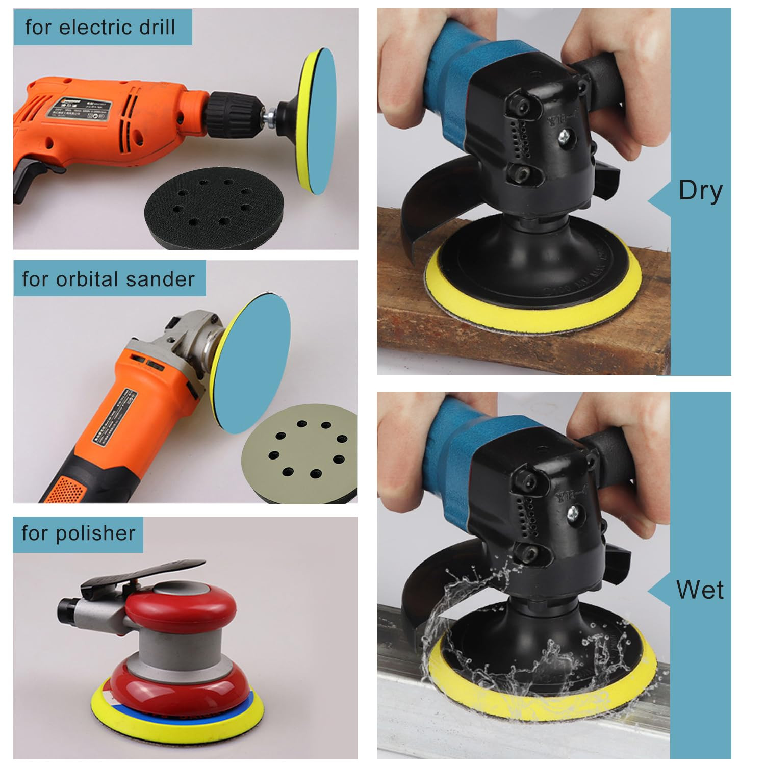 200-10000 Grit Wet Dry Hook Loop Orbital Sander Paper Round Sanding Discs 5inch