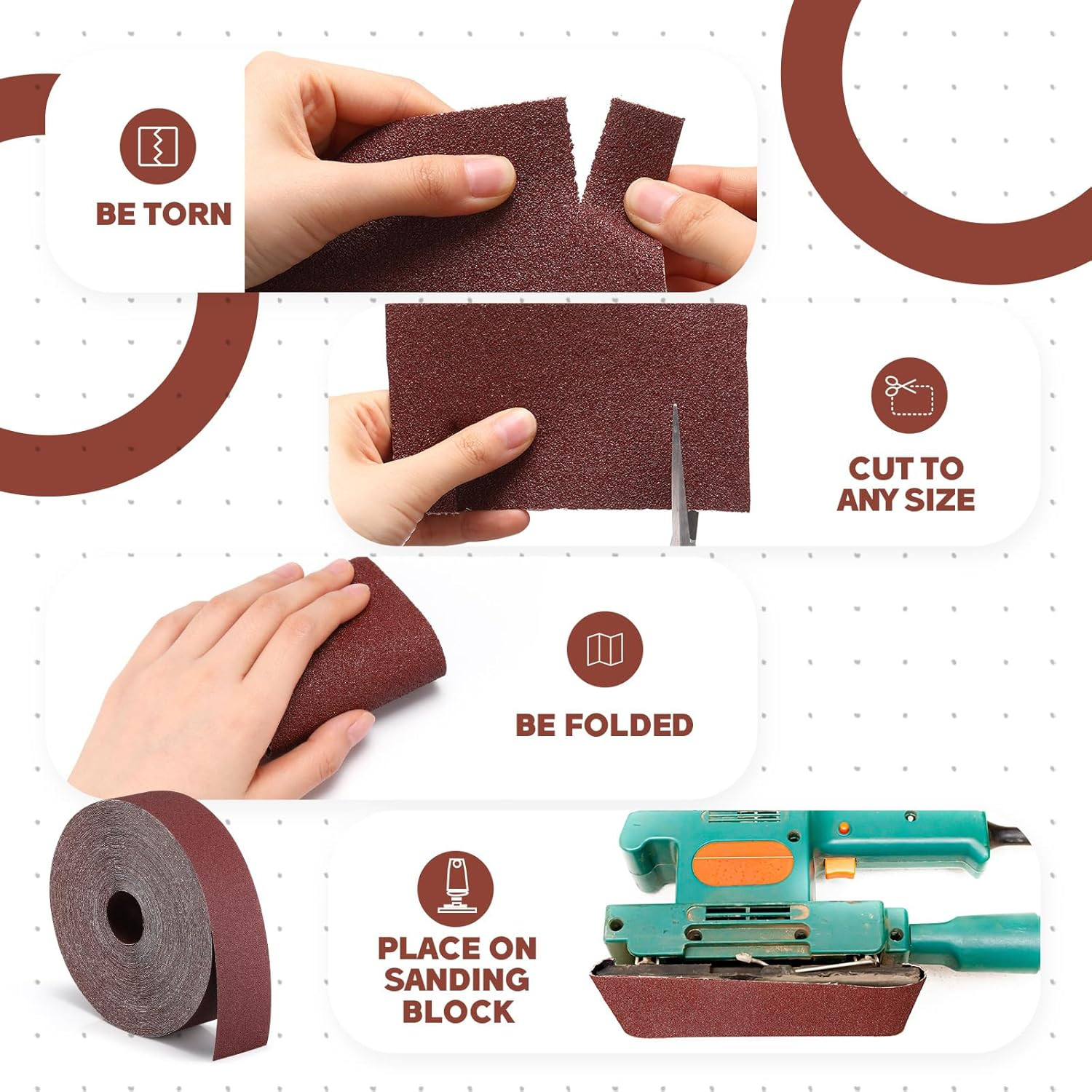 80 Grit Abrasive Sandpaper Roll 3”X 200 Ft Drum Sander Sand Paper Roll Emery Cl