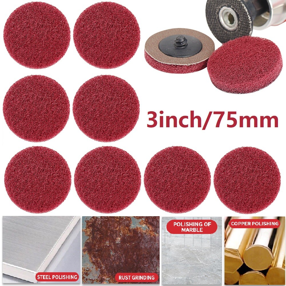 3″ Nylon Fiber Sanding Disc Roll Lock Disc Cleaning Burr Rust Paint Removal 320#
