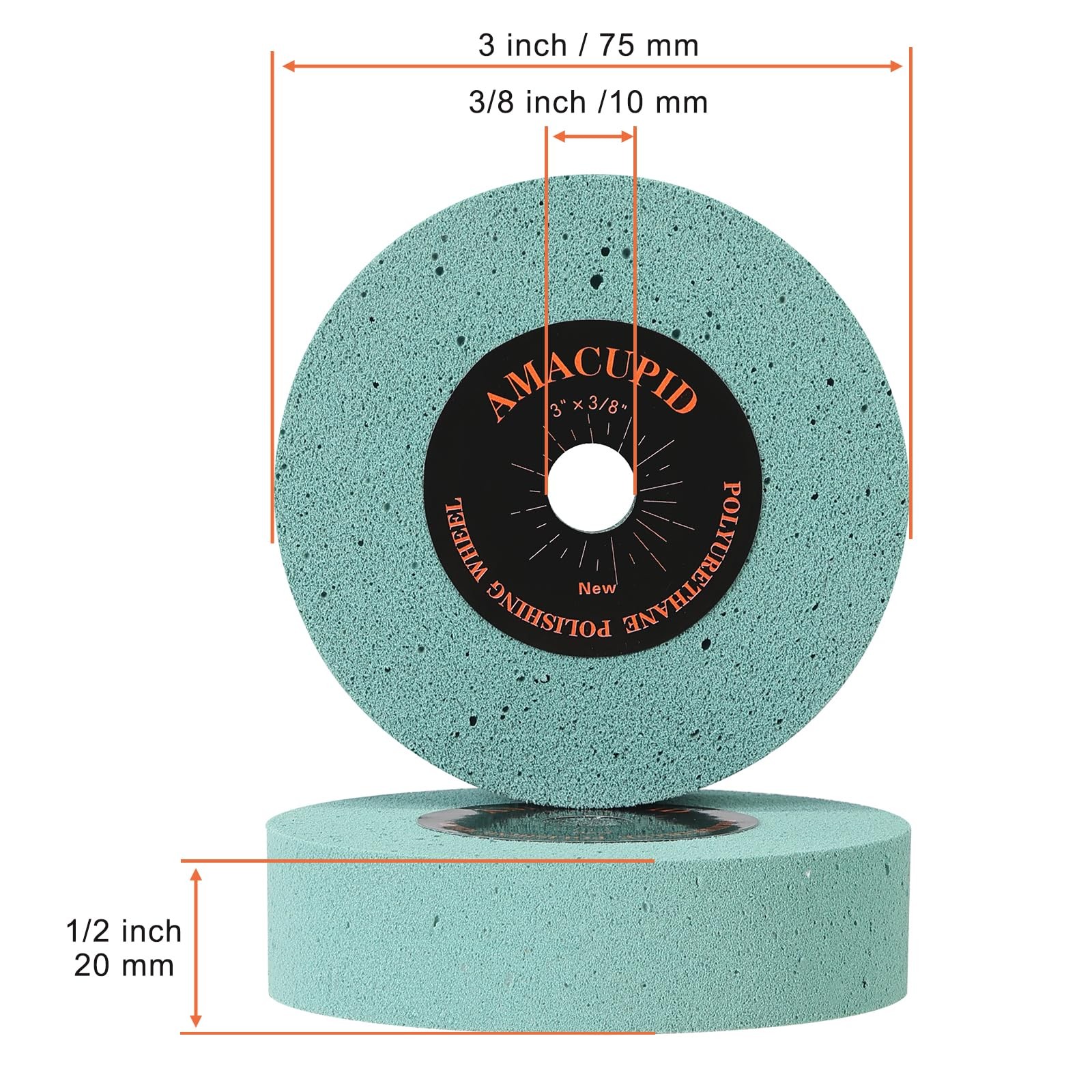 Elastic Polyurethane Buffing Wheels 3 Inch 2000 Grit. Silicon Carbide Abrasiv…