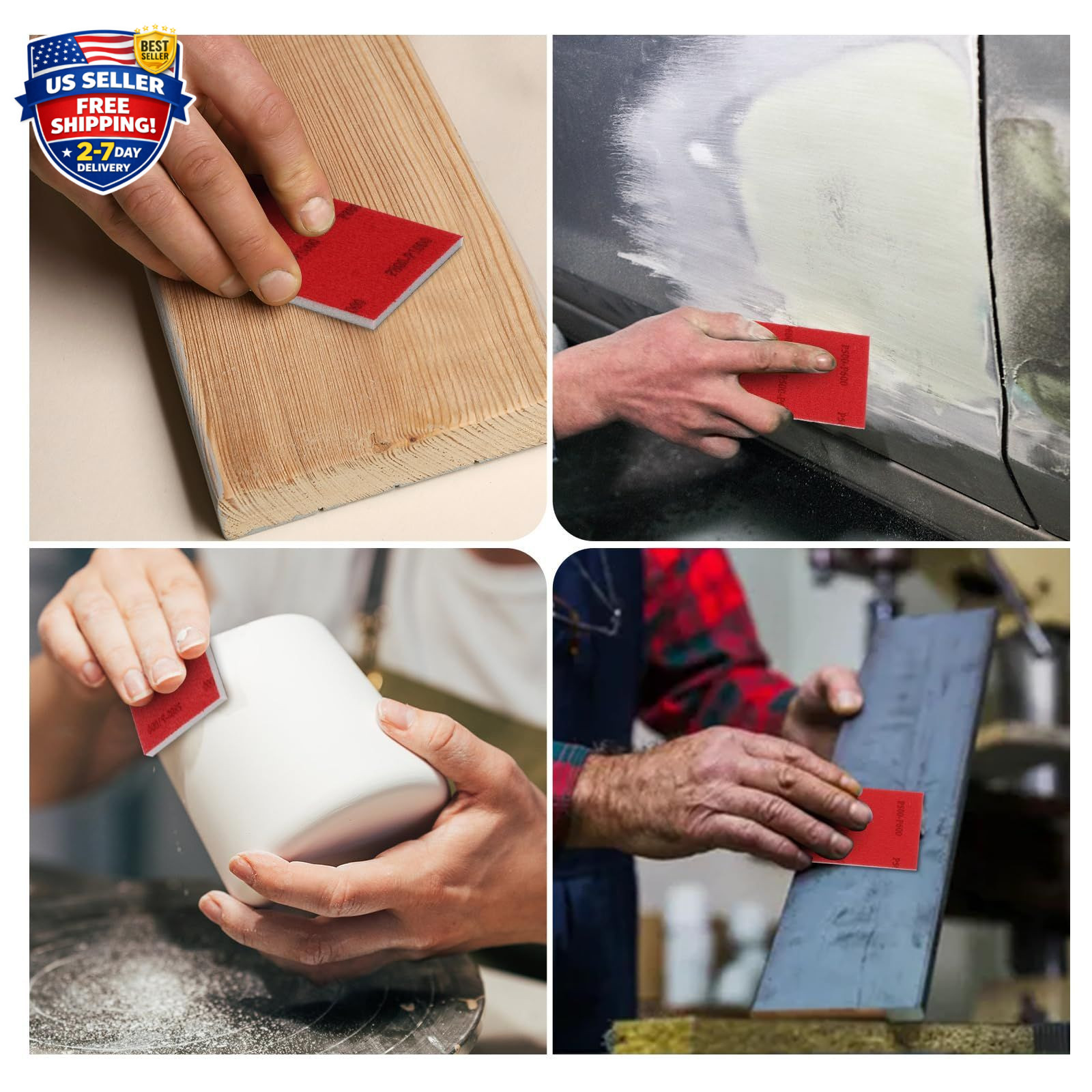 24PCS 3 x 4 Inch Sanding Sponge Set, 120-3000 Grit Soft Foam Hand Sander Block,