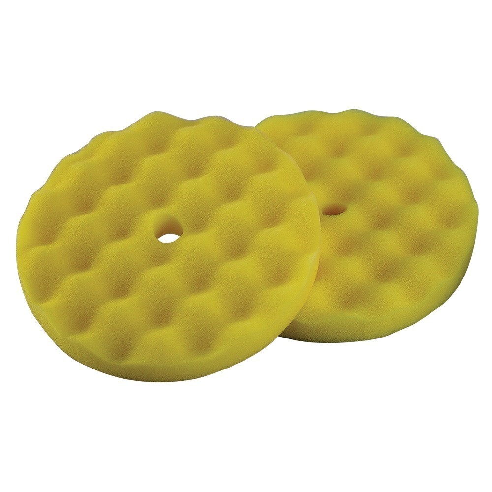 TP Tools 8″ Dia Waffle-Style Yellow Foam Buffing Pad, 2 Pk, USA #TP-44-067