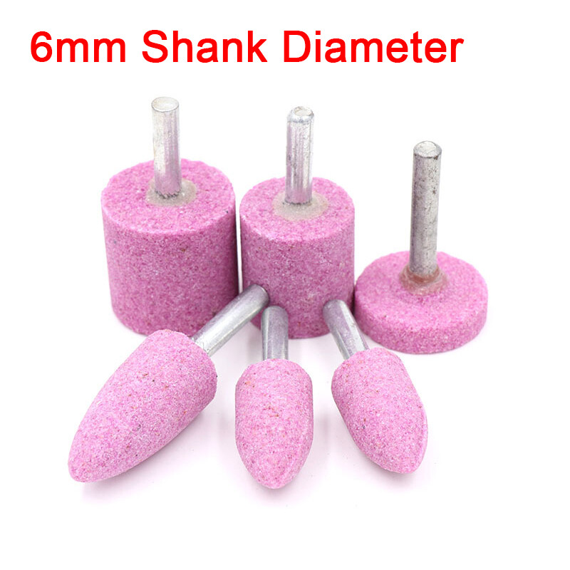 6mm Shank Abrasive Mounted Stone Point Grinding Head Wheel for Drill Rotary Tool