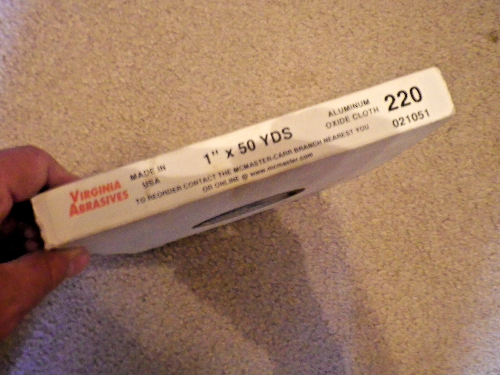 Virginia Abrasives Shop Roll 1″ X 50 Yards 220 Grit medium Aluminum Oxide Cloth