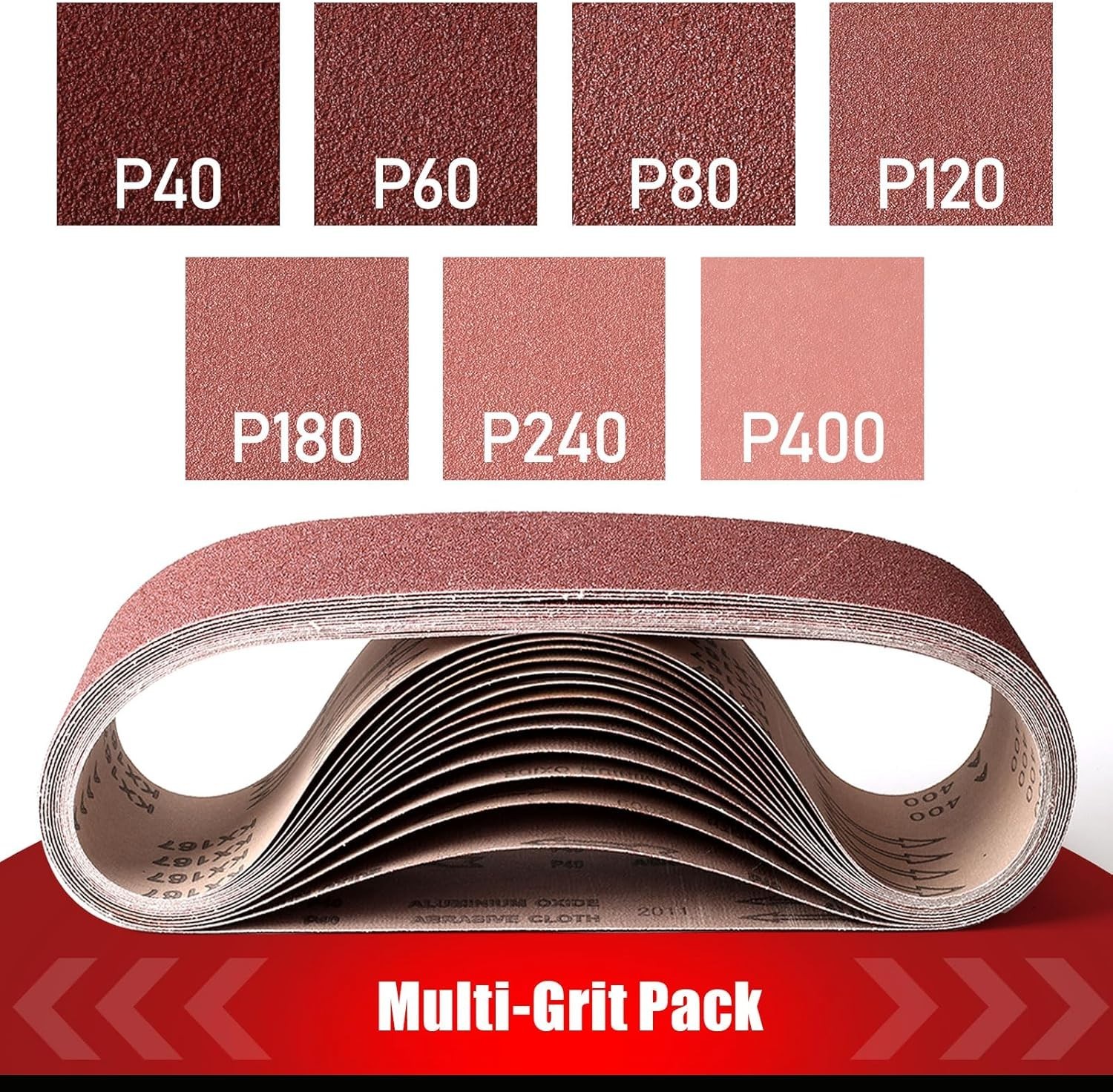 3×18 Sanding Belts – 21 Assorted Grits for Wood & Metal Finishing