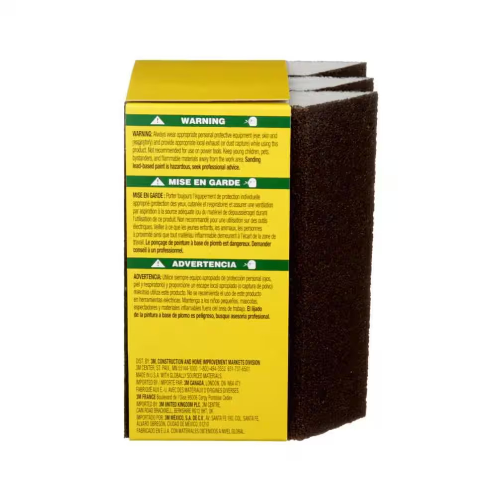 General Purpose Sanding Sponge 2 7/8 In. X 4-7/8 In. 120 Fine-Grit Single Angled