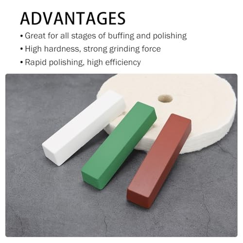 12 Oz. Buffing Polishing Cutting Compounds Kit – Green Fine/White Medium/Red