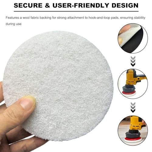 20 PCS 4 Inch 2000 Grit Hoop and Loop Scrubber Scouring Pads 2000 Grit-White