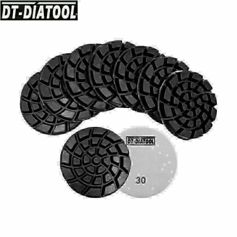 9pcs 4 in / 100mm Diamond Floor Polishing Pads Sanding Discs Renew Polisher Pads