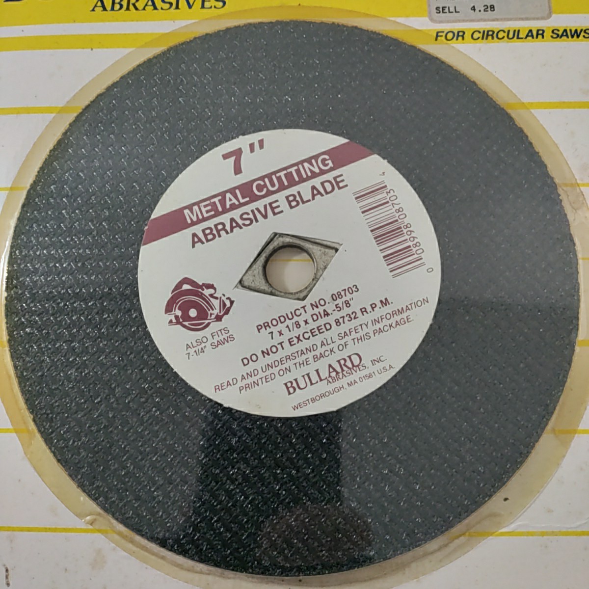 13 Bullard Abrasives Cutting Wheel 7″ Model 08703 Circular (New/Sealed) 1993
