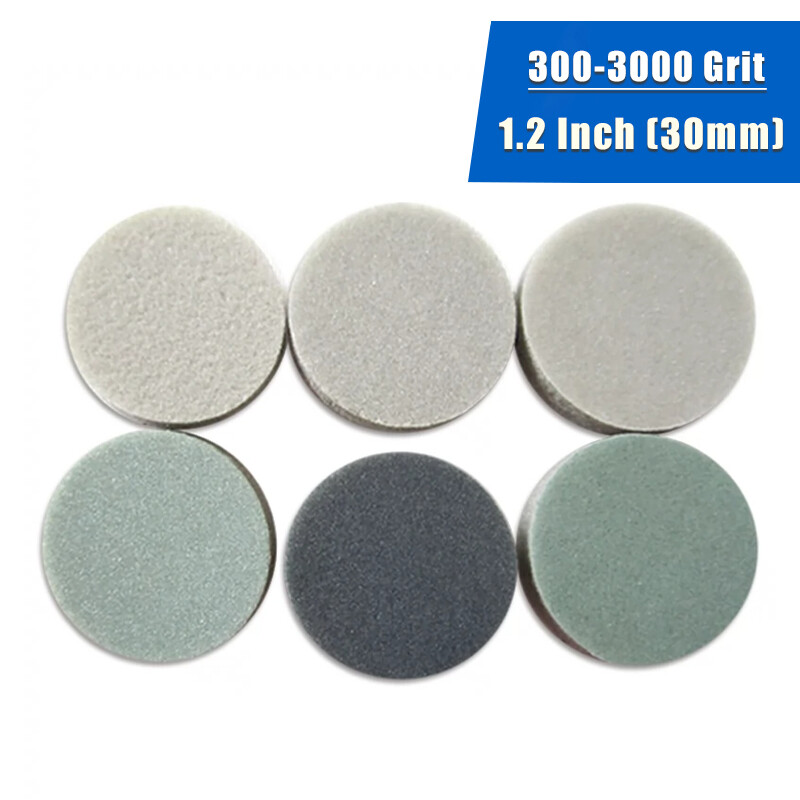 1.2 Inch 30mm Wet Dry Sponge Sandpaper Foam Abrasive Sanding Discs 300-3000 Grit