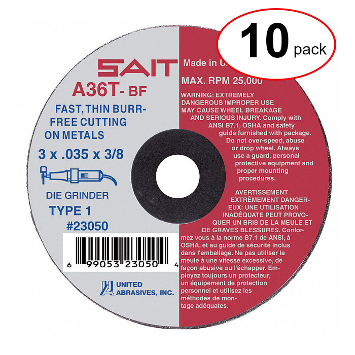 Sait 23065 – 4″ X 1/16 X 3/8 Cutoff Wheel – (10Pack)