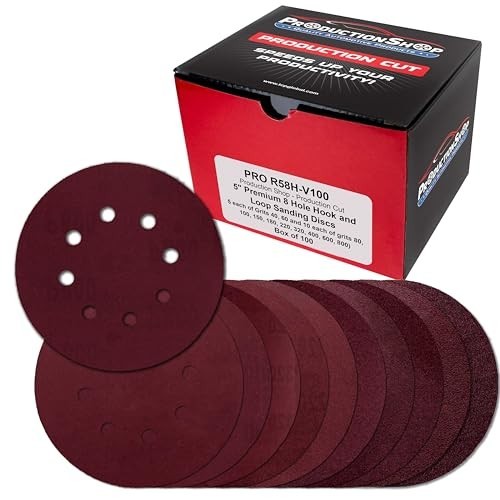 160 Pack 5 inch Sanding Discs 8-Hole Red Variety Pack Grit, Hook ,Loop Sandpaper