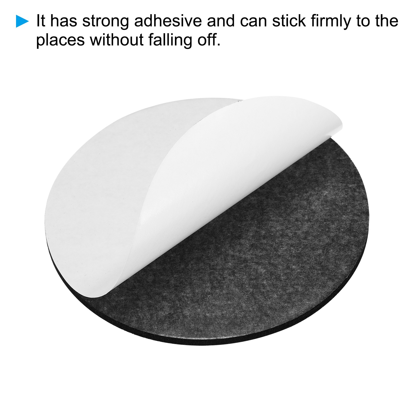 3Pcs 5.5″ Diameter Adhesive Non-Slip Backed Felt 5mm Thickness Black