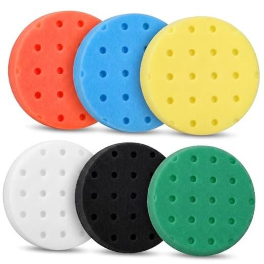 6 Pack 5.5 Inch Polishing Pads for DA Polisher Buffing Pad Fit 5 Inch Backing