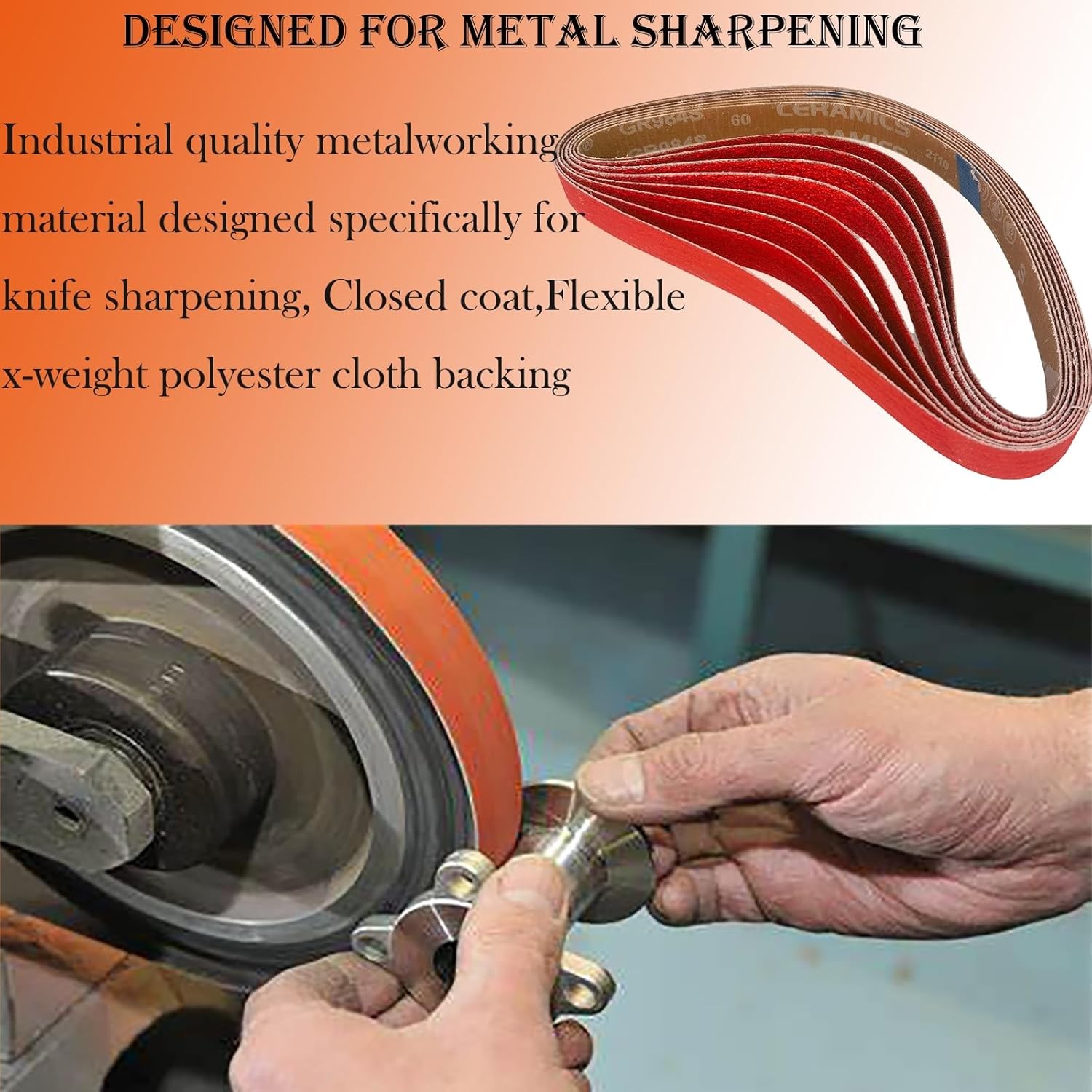 8 Pack 1 x 30 Inch Metal Grinding Ceramic Sanding Belts Kit – 40 60 1×30 in