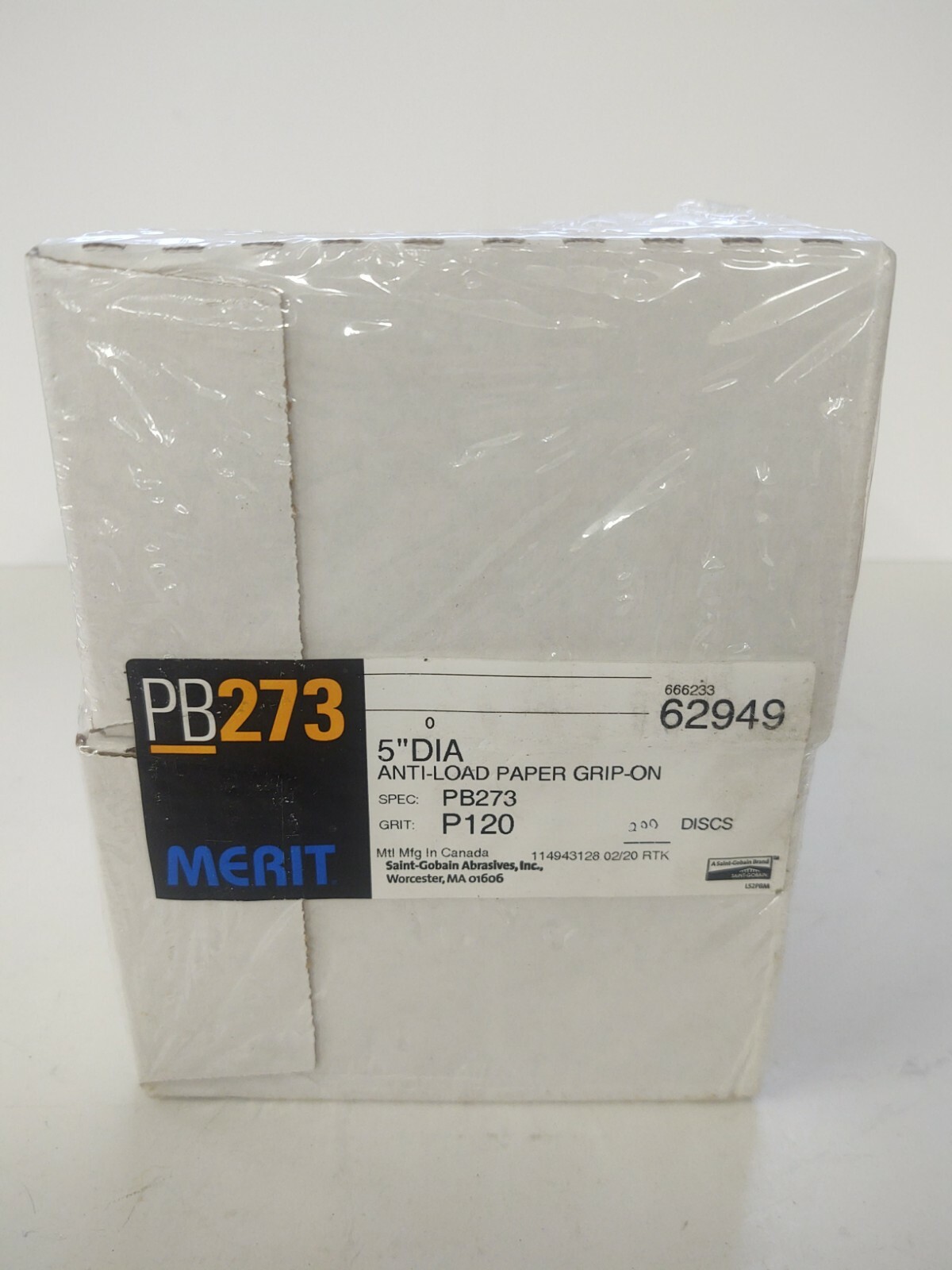 Merit PB273 Aluminum Oxide 120 Grit Paper Hook Disc 5″ 62949 – 200 Pack