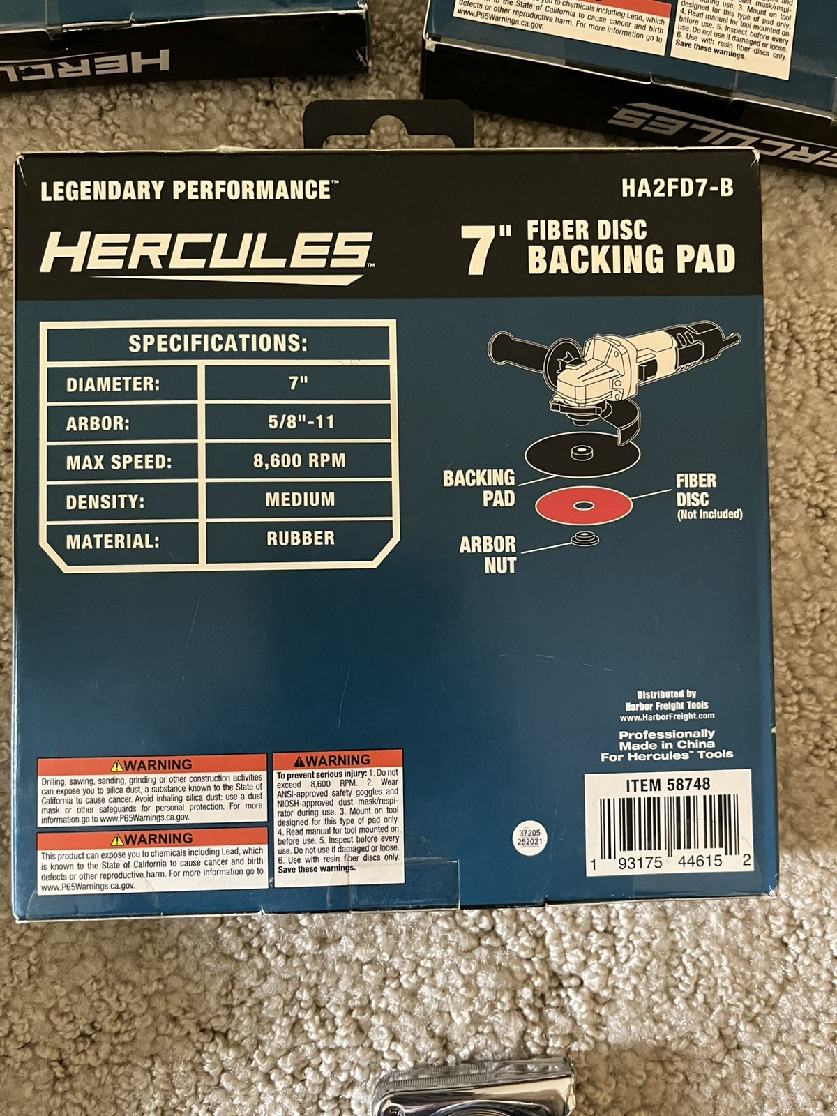 Lot of 3 Hercules 7″ Inch Fiber Disc Backing Pads HA2FD7-B 1 Pack Brand New
