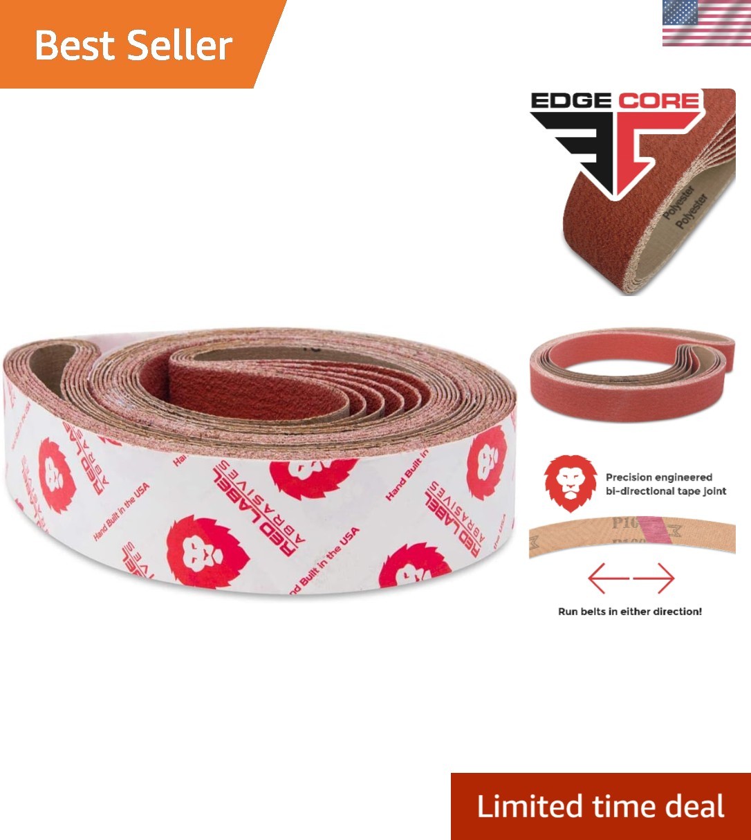 2 X 72 Inch Ceramic Sanding Belts – Coarse 40 Grit, 6 Pack for Metal Grinding