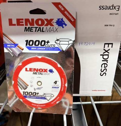 Lenox Tools 1972919 LENOX DIAM CUTOFF WHEEL DG 4″ X 3/8″