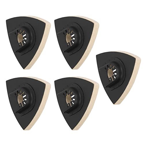 5PCS Buffing Pads Triangular Wool Felt Polishing Pad with Alloy Steel Base