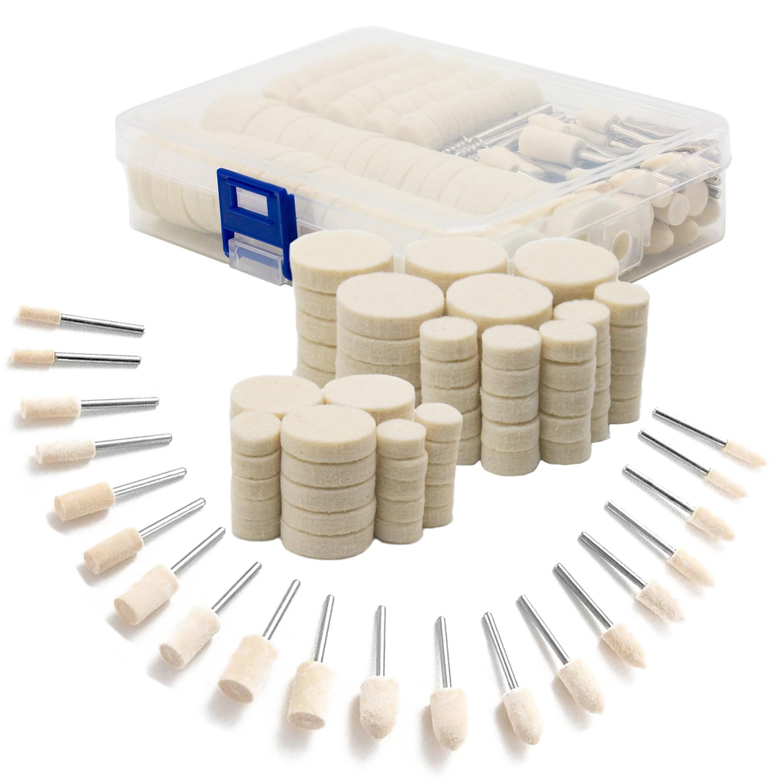 110PCS Wool Buffing Polishing Wheel for Dremel Tool Kit, Jewelry Making Tools…