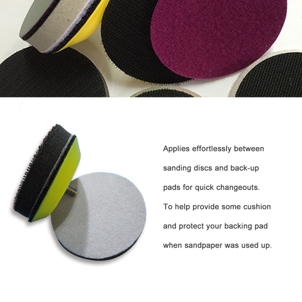 2PCS 3inch 75mm Soft Interface Pad Hook And-Loop Sanding Discs Power Tools Parts