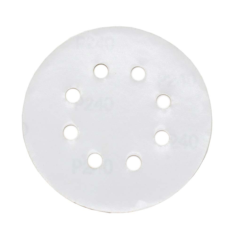 240 Grit 5″ Dia 8-Holes PSA Sanding Paper 25PK (Ceramic Aluminum Oxide) SD589P