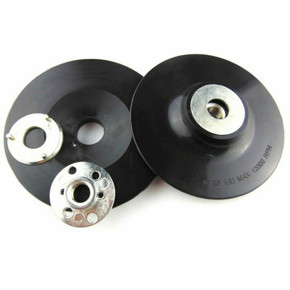 4” 100mm Angle Grinder Rubber Backing Pad w/ M10 Lock Nut for Resin Fiber Disc