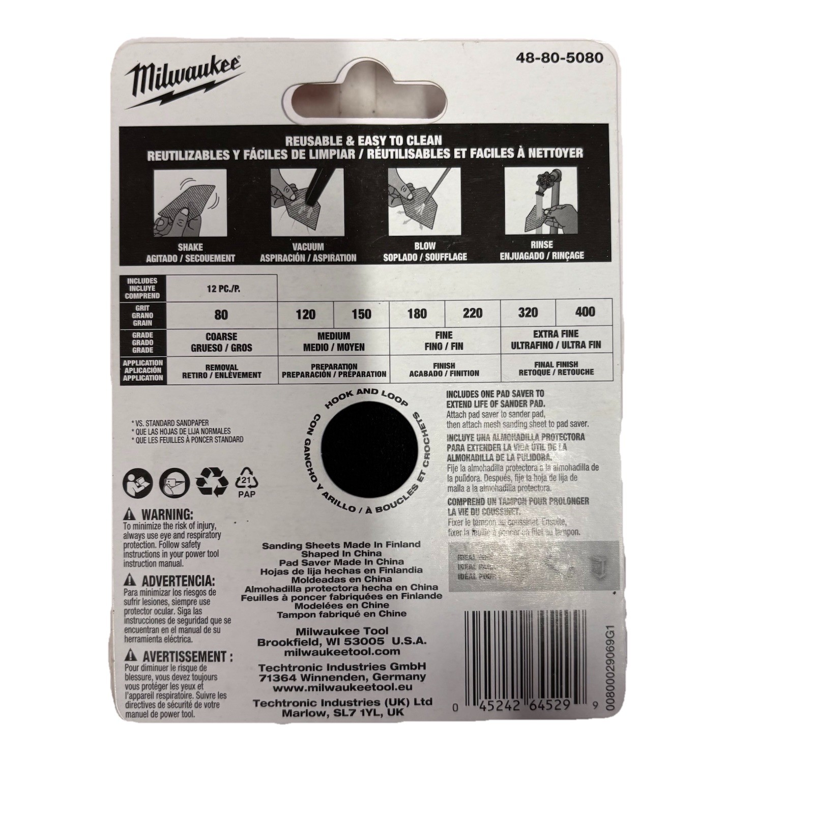 Milwaukee 48-80-5080 80 Coarse Grit Mesh Sanding Sheets 12PK (3 count/36 sheets)