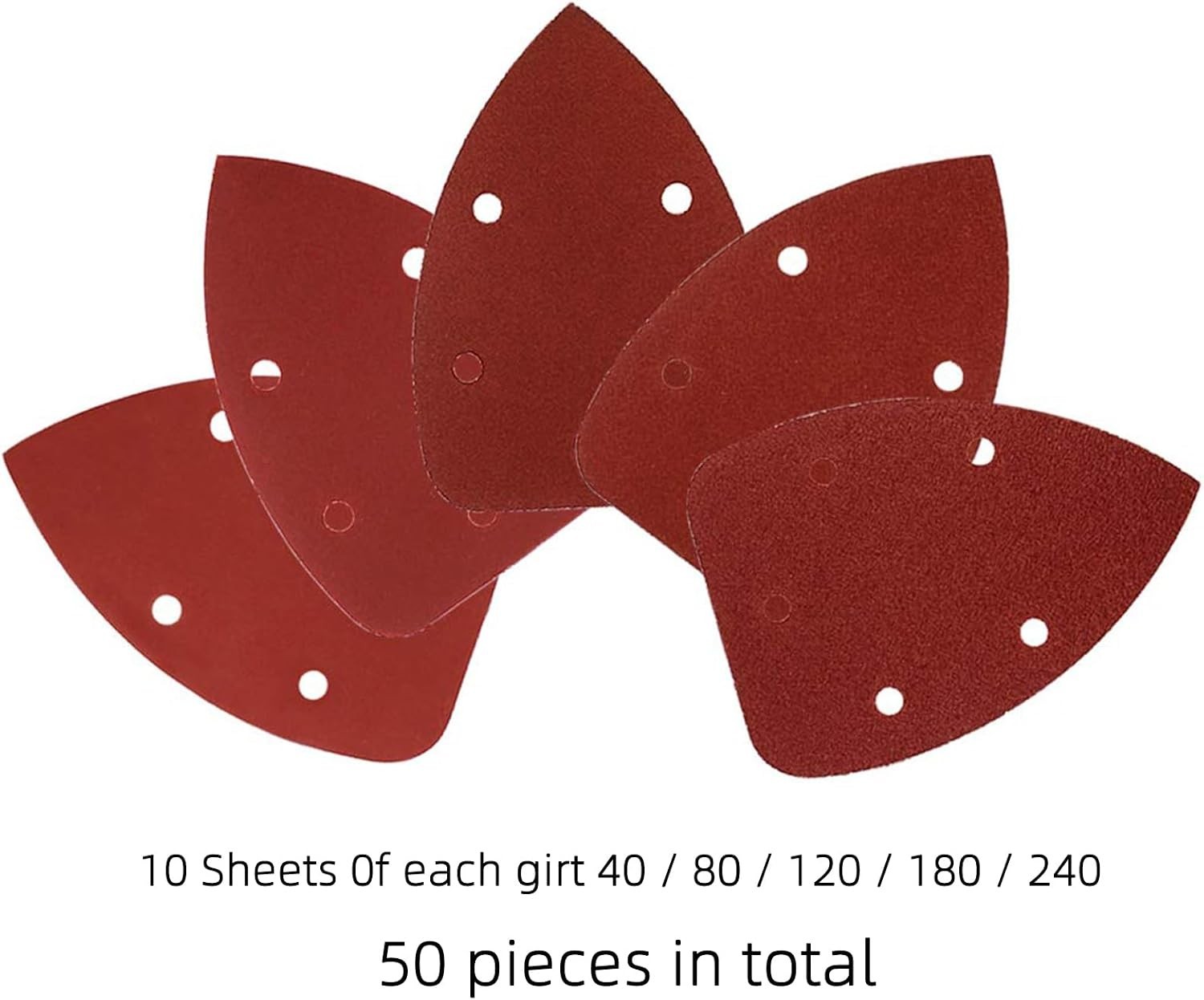 Versatile 50pc Mouse Detail Sander Sandpaper – 40 to 240 Grit for All Materials