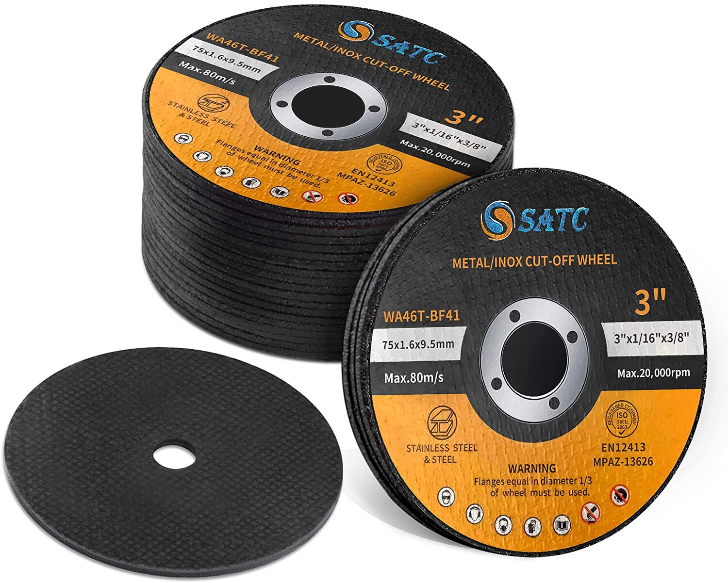 25PCS 3 inch Cut Off Wheels 3/8″ Arbor Die Grinder Metal Cutting Disc Blade Tool