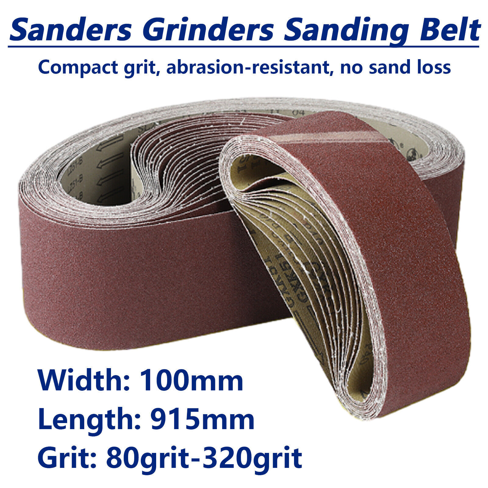 Durable Sanding Belts 4” x 36” Belt Sander 80-320 Grit Sanding Belt 100x915mm