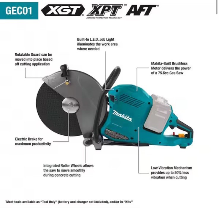 Makita (GEC01PL) 80V Max XGT (TOOL ONLY) Brushless 14 In. Power Cutter