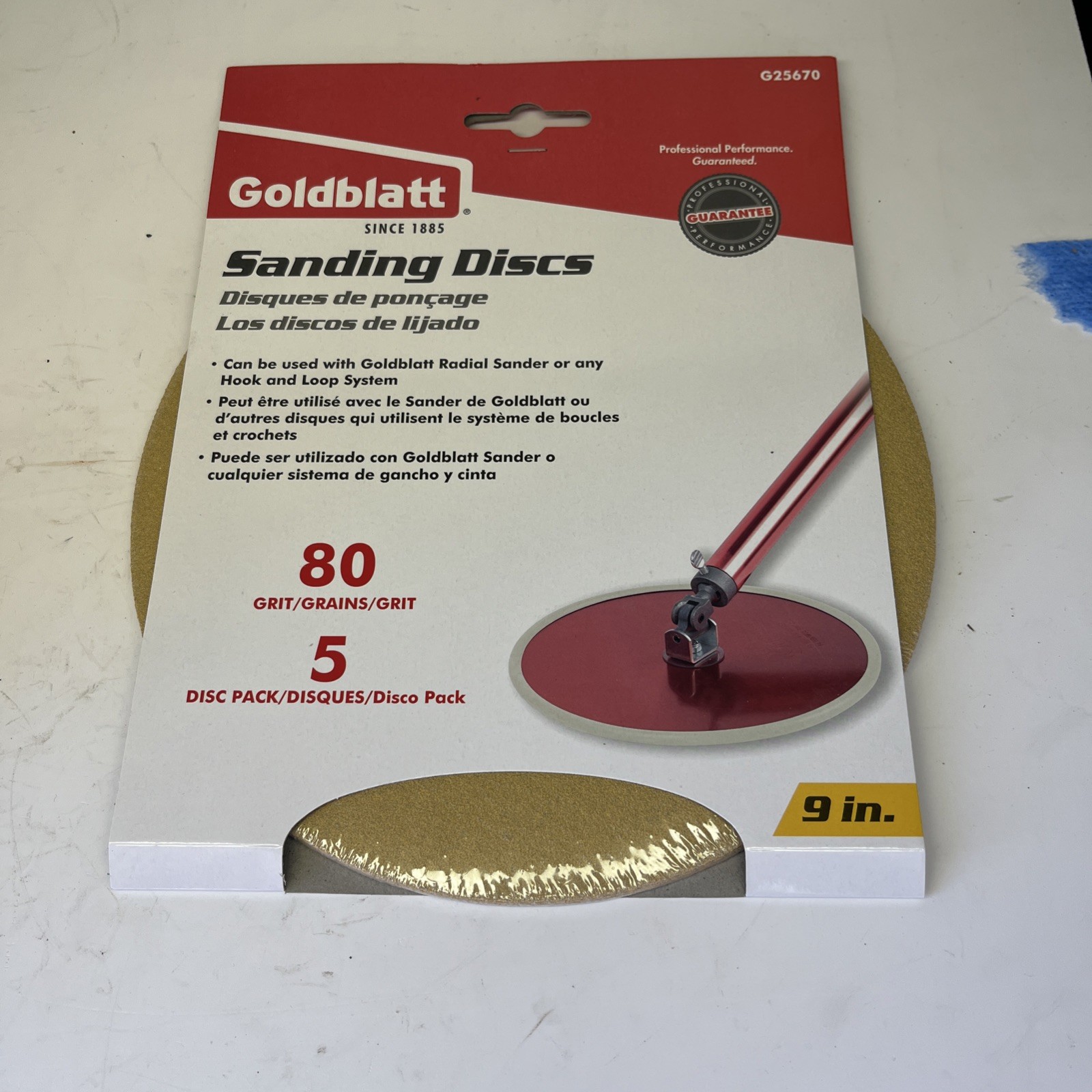 Goldblatt G25670 9 in. Sanding Disc 80 Grit Lot Of 60