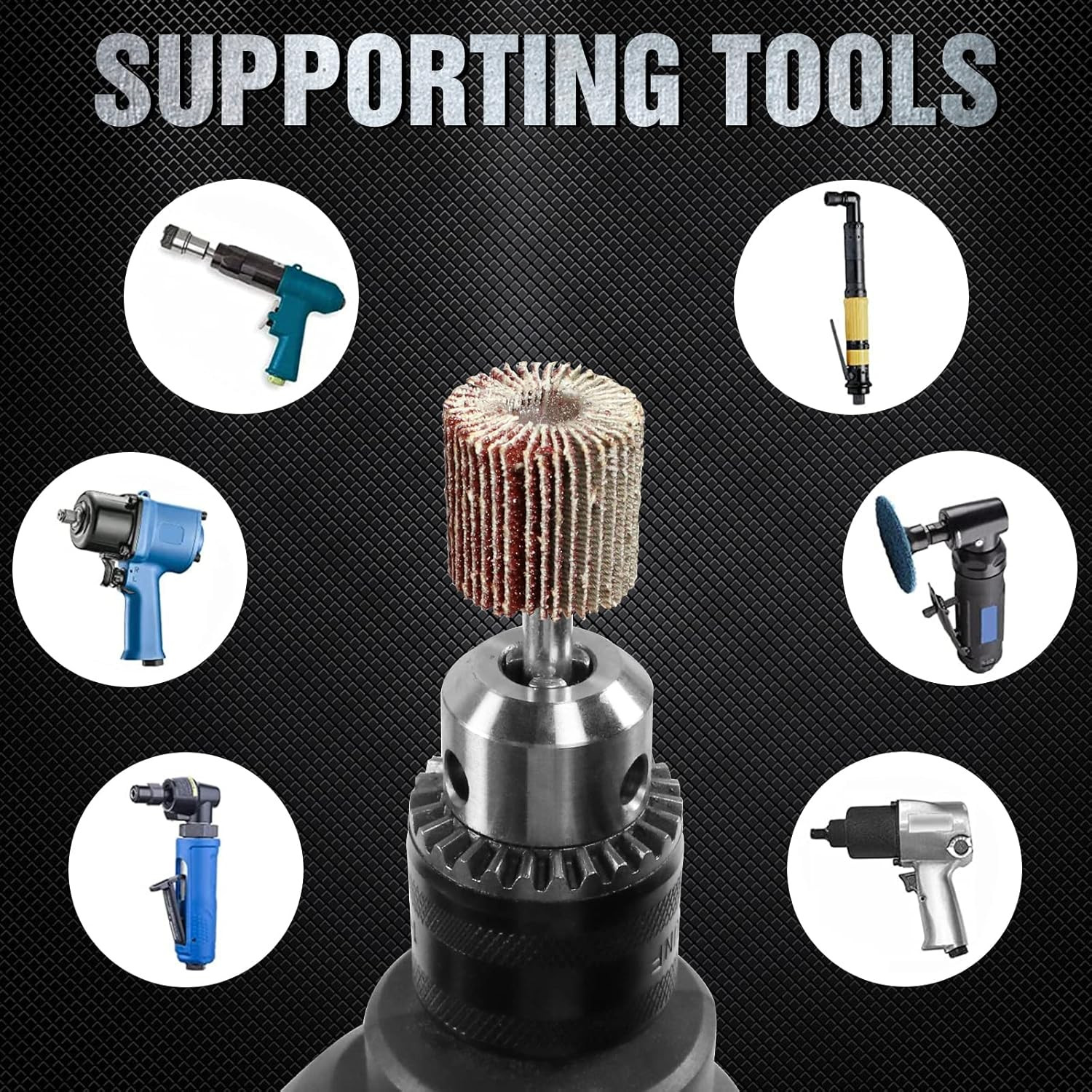 20 Pcs Flap Wheel Sander Set 80 Grit Sanding Wheel for Drill 1/4″ Shank