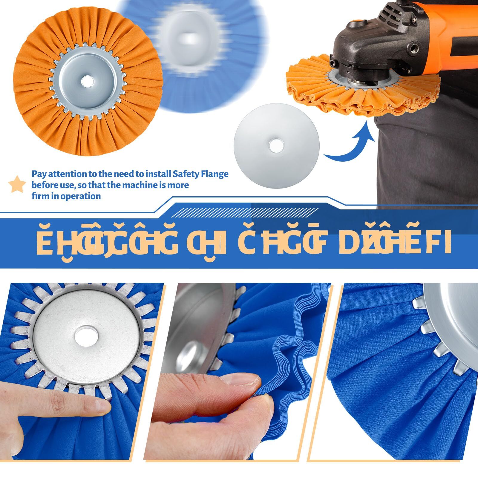 3 Pack 8 Inch Airway Buffing Wheel Kit 5/8″ Arbor Hole Aluminum Wheel Polishing