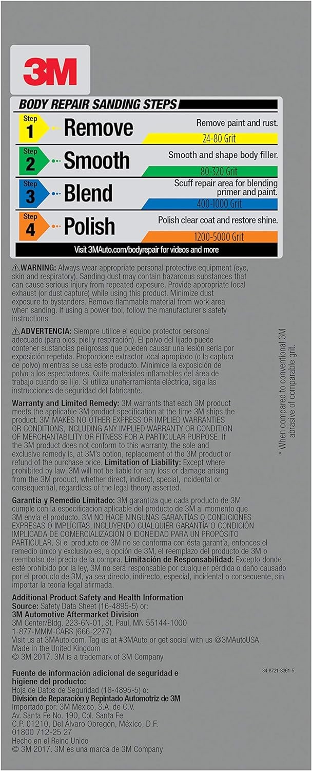 3M Performance 3000 Grit Sandpaper, 3-2/3 in x 9 in, 3 2/3 x 9 Gray