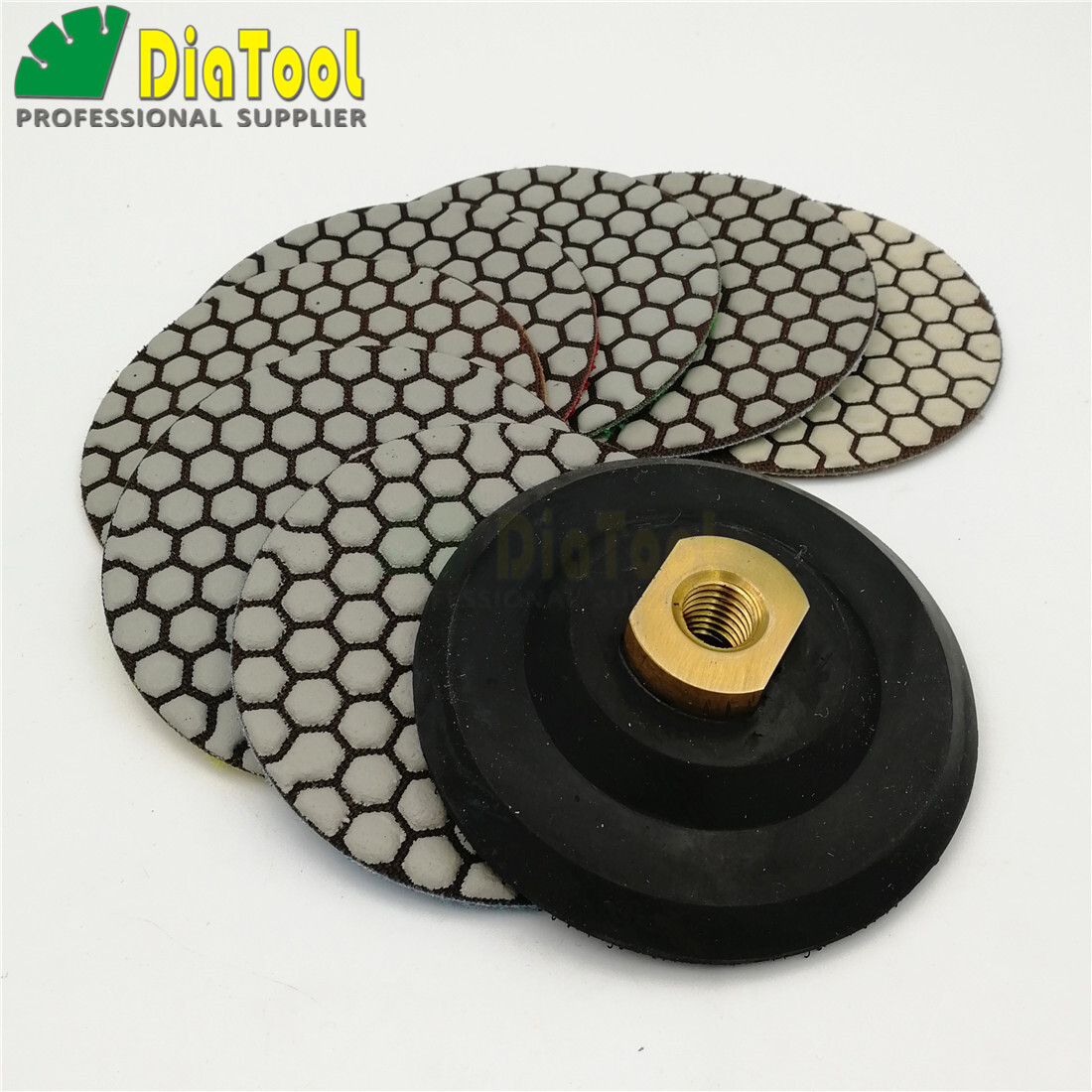Sanding Disc Dry Diamond Polishing Pad 4″/100mm for Tile Stone Granite 7pcs /set