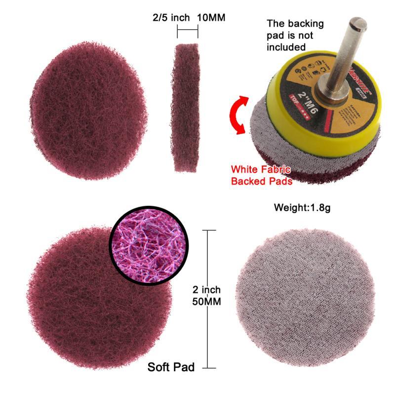 1/2/3/4/5/6/7 Inch Round Scouring Pad Flocking Nylon Fiber Abrasive Sanding Disc