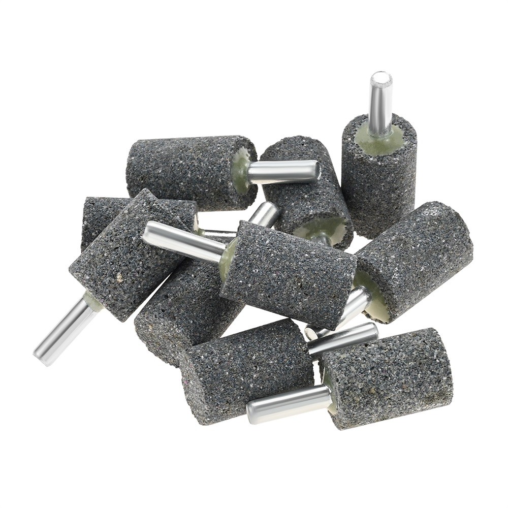 10x Rotary Drill Aluminum Oxide 20mm Head 1/4″ Shank Cylindrical Grinding Stones