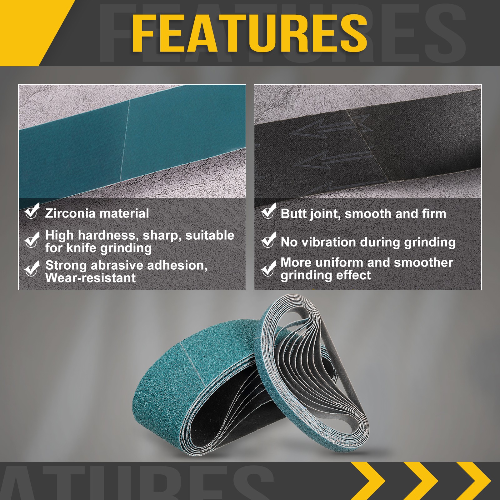 3/8″ x 13″ Sanding Belt, 40 Pcs 40/60/80/120/240/400 Grit Knife Sharpener Belts