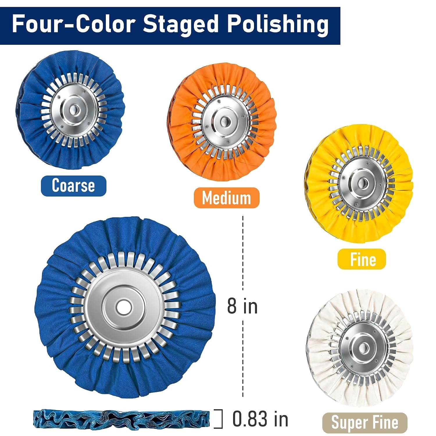Comprehensive 11-Piece Polishing Wheels for Angle Grinders | Easy & Secure