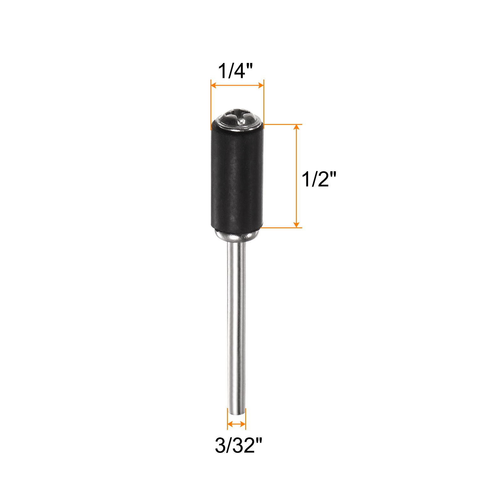 12pcs 1/4 Inch Sanding Drum Rubber Mandrels 2.35mm Shank Sanding Sleeve Holder