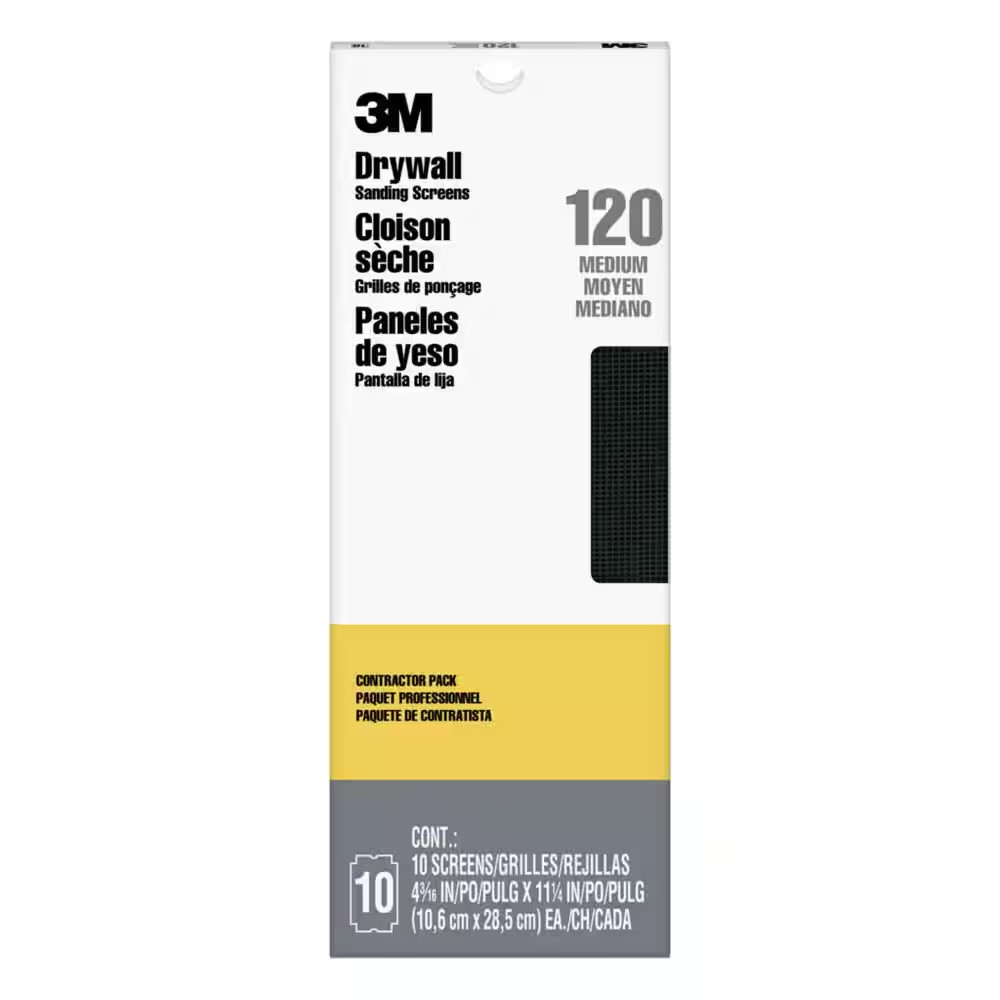 4-3/16 In. X 11-1/4 In. 120 Grit Drywall Sanding Screens (10-Pack)