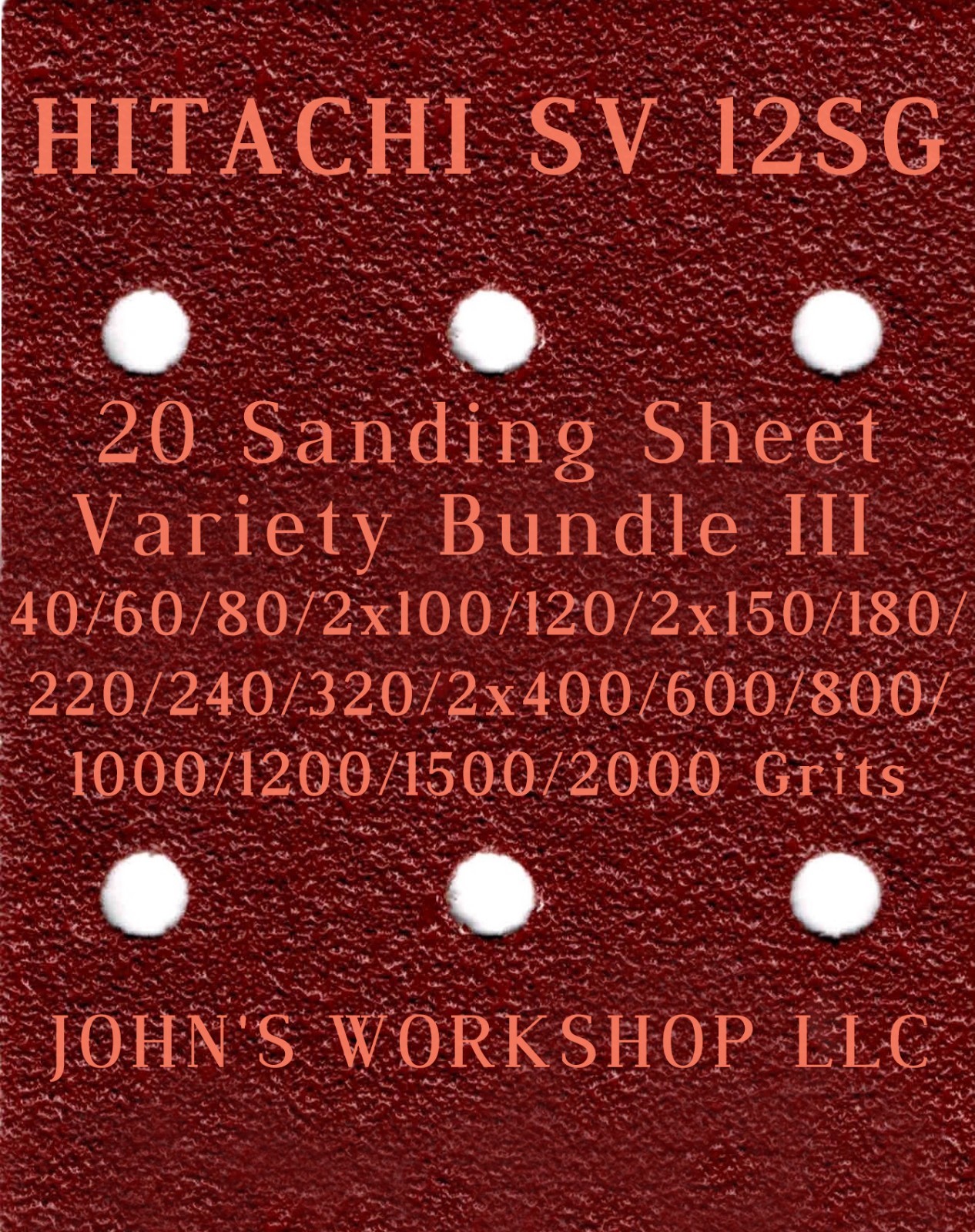 HITACHI SV 12SG – 17 Different Grits – 20 Sheet Variety Bundle III