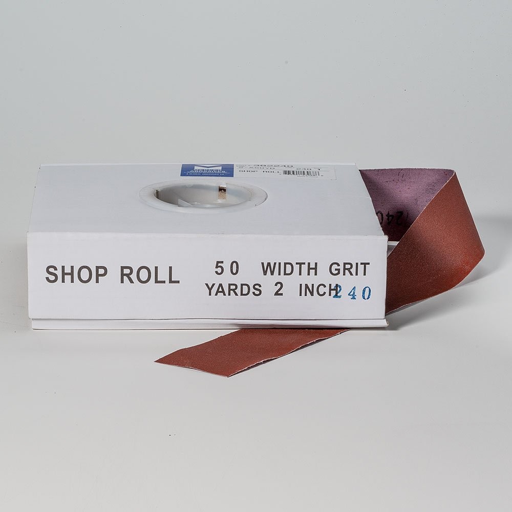 2 x 50 yards Shop Roll, 240 Grit Sandpaper, Emery Cloth, Model 382240