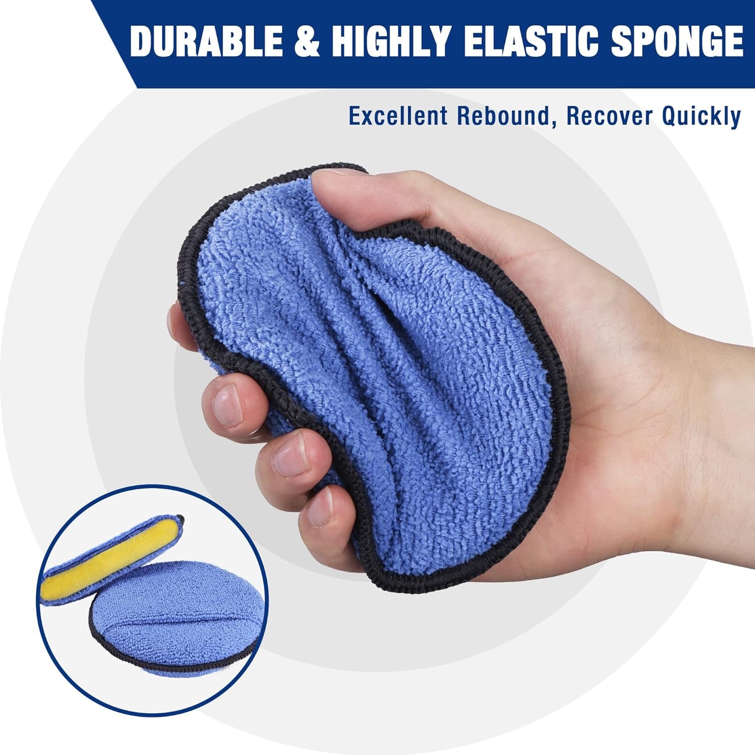 WORKPRO 18PC Car Wax Applicator Pad Microfiber Soft Foam Detailing Polishing Pad